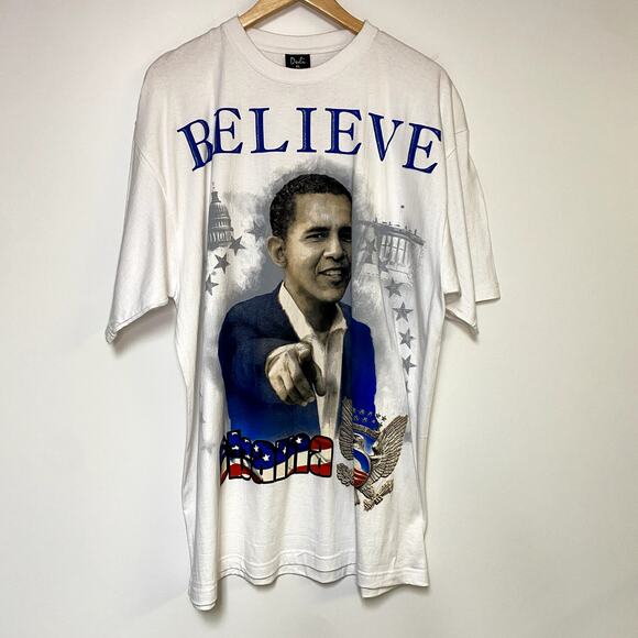 2008 Obama Shirt Y2K Democratic President T-Shirt Politics - Picture 1 of 2